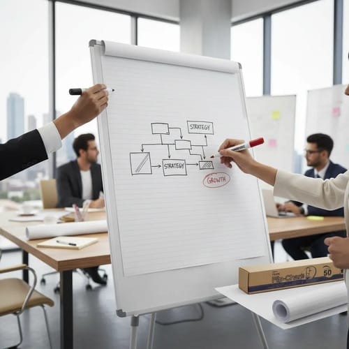 Bloco Flip Chart Papel Liso 75 g/m² 50 Folhas Microsserrilhadas Furação Universal 64x83 cm Branco Romitec - Imagem 9