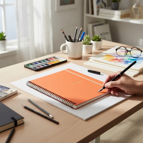 Caderno Universitário 160 Folhas 10x1 Espiral Capa PP com Bolsa e Elástico 20x28 cm Laranja Romitec - Imagem 3