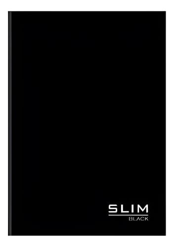 Caderno Brochurinha 1/4 80 Folhas Costurado Capa Dura Slim Black 14x20 cm Preto Romitec