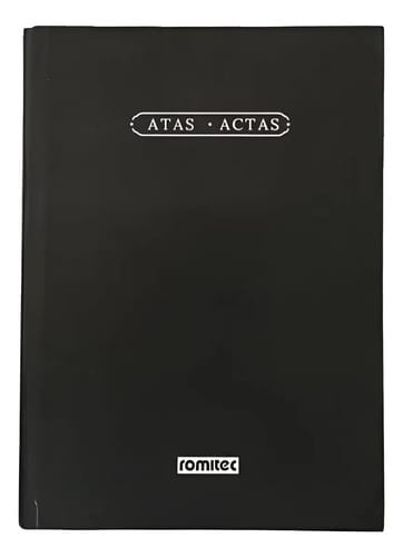 Livro Ata sem Margem 100 Folhas Numeradas Costurado Capa Dura 20x28 cm Preto Romitec