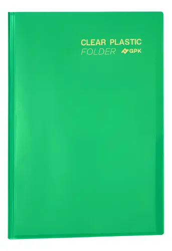 Pasta Catálogo A4 Clear Plastic Folder 50 Sacos PP 23x31 cm Verde PlastPark