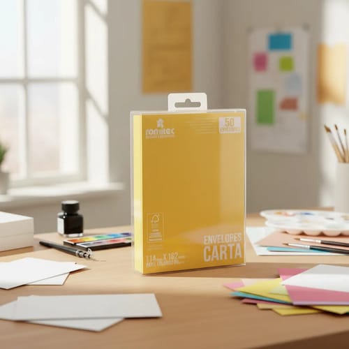 Envelope Comercial Carta Color Mais 11x16 cm Amarelo 50 Unidades Romitec - Imagem 3