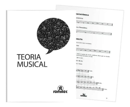 Caderno de Musica Universitário Teoria + Pentagrama 18+70 Folhas Espiral 20x28 cm Preto Romitec - Imagem 5