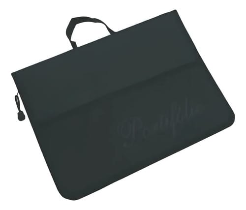 Pasta Catálogo Portifólio Costurada A4 com Alça e Parafuso Plásticos 10 Sacos 27x36 cm Preto PlastPark