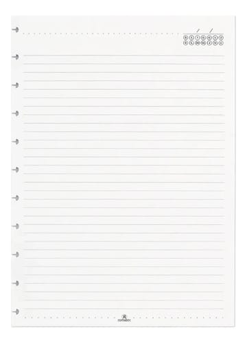 Refil para Caderno de Disco Colegial Pautado 50 Folhas 90 g/m² 17x24 cm Branco Romitec - Imagem 2