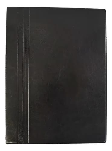Pasta Catálogo Ofício Executiva Corino Luxo 50 Sacos Visor Interno Parafuso Metálico 25x36 cm Preto PlastPark