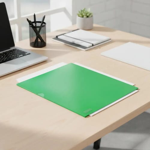 Pasta L PP A4 Translucida 22x31 cm Verde 10 Unidades PlastPark - Imagem 2
