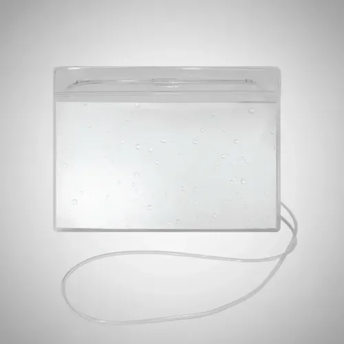 Crachá para Identificação Abertura Superior com Cordão 12x8 cm Transparente 50 Unidades PlastPark - Imagem 4