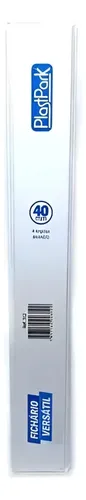 Fichário Personalizável A4 Lombada 4 cm 4 Argolas para 240 Folhas PVC 26x31 cm Branco PlastPark - Imagem 3
