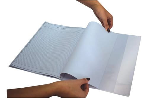 Capa para Diário de Classe Grande Textura Camurça PVC 32x25 cm Transparente 3 Unidades PlastPark - Imagem 3