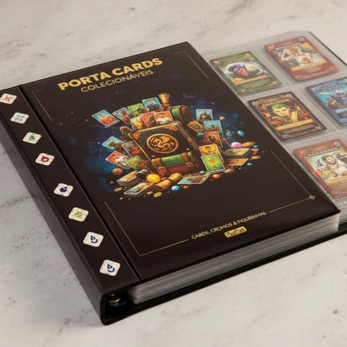 Pasta Argolada PlastPark Porta Cards Figurinha Album Coleção - Imagem 3