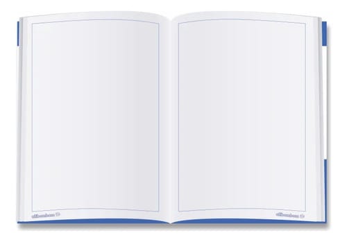 Caderno Alibombom Brochurão 80 Folhas Costurado Capa Dura Margeado sem Pauta 20x28 cm Azul Romitec - Imagem 2