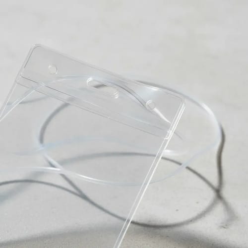 Crachá para Identificação Abertura Superior com Cordão 12x8 cm Transparente 10 Unidades PlastPark - Imagem 4