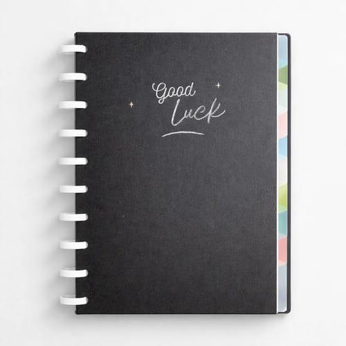 Caderno Universitário 50 Folhas Disco Capa PP com Estojo Régua e 10 Divisórias 20x28 cm Preto Romitec - Imagem 7