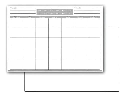 Refil Risque Rabisque Bloco de 12 Folhas Impressas Planner 45x31 cm Branco 2 Unidades Romitec