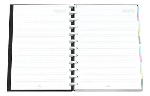Caderno Universitário 50 Folhas Disco Capa PP com Estojo Régua e 10 Divisórias 20x28 cm Preto Romitec - Imagem 3