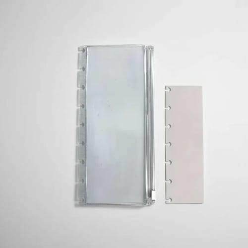 Kit Estojo e Régua Incolor para Caderno de Disco 8x21 cm Transparente PlastPark - Imagem 5