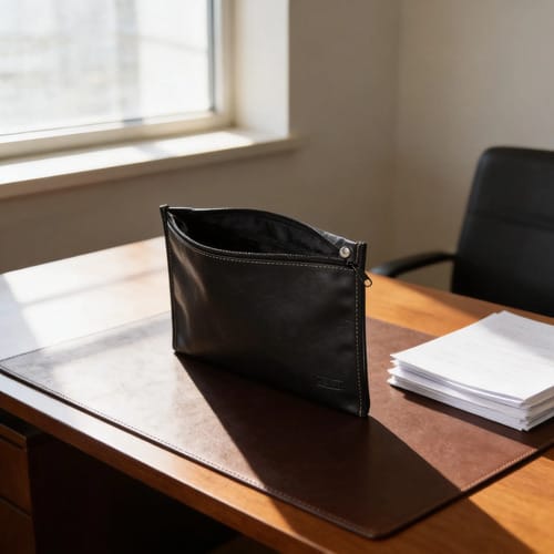 Malote Ofício Grande Costurado Corino Horizontal com Ilhós para Lacre 37x26 cm Preto PlastPark - Imagem 2