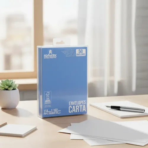 Envelope Comercial Carta Color Mais 11x16 cm Azul 50 Unidades Romitec - Imagem 3
