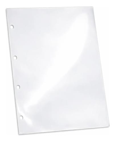 Protetor de Folhas Saco Plástico 4 Furos A3 Grosso PP 35x43 cm Transparente 20 Unidades PlastPark