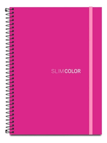 Caderno Universitário 1x1 80 Folhas Espiral Capa PP com Bolsa e Elástico 20x28 cm Pink Romitec
