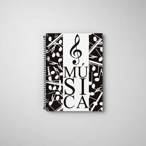 Caderno de Musica Universitário Teoria + Pentagrama 18+70 Folhas Espiral 20x28 cm Preto Romitec - Imagem 7