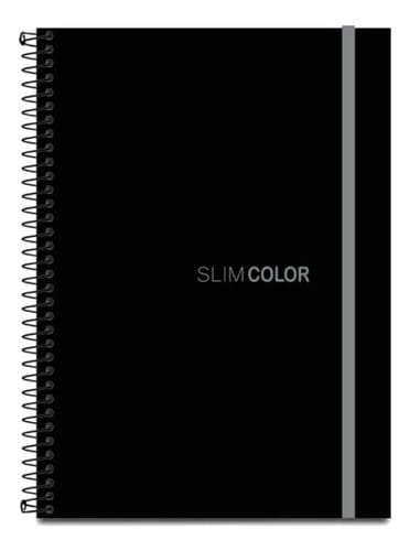 Caderno Universitário 10x1 160 Folhas Espiral Capa PP com Bolsa e Elástico 20x28 cm Preto Romitec