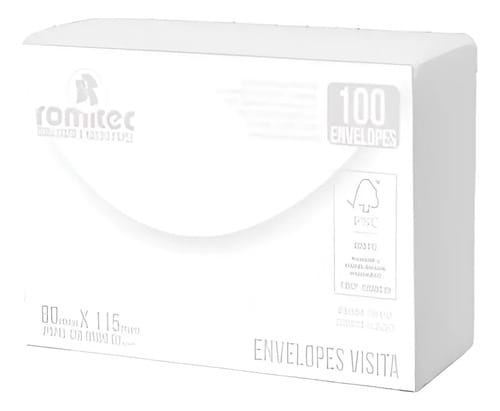 Envelope Visita Textura Linho 12x8 cm Branco 100 Unidades Romitec - Imagem 2