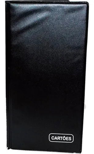 Porta Cartão de Visita Soldado para 80 Cards (frente e Verso) 11x25 cm Preto PlastPark