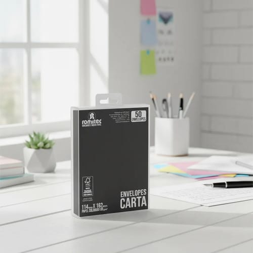 Envelope Comercial Carta Color Mais 11x16 cm Preto 50 Unidades Romitec - Imagem 4