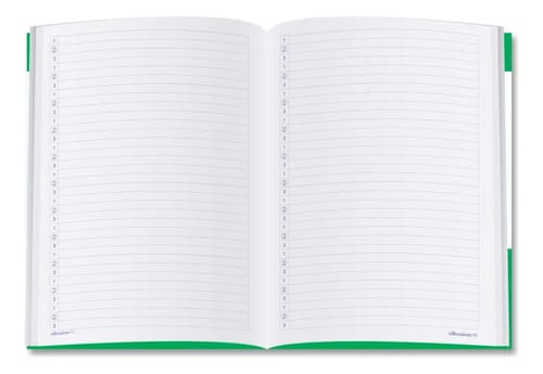 Caderno Alibombom Brochurão 80 Folhas Costurado Capa Dura Pautas Numeradas 123 20x28 cm Verde Romitec - Imagem 2