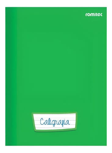 Caderno Caligrafia Universitário 96 Folhas Costurado Capa Dura 20x28 cm Verde Romitec