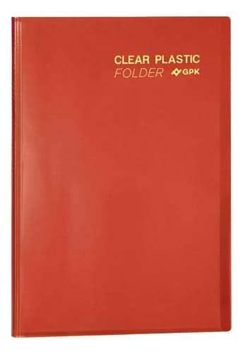 Pasta Catálogo A4 Clear Plastic Folder 30 Sacos PP 23x31 cm Vermelho PlastPark