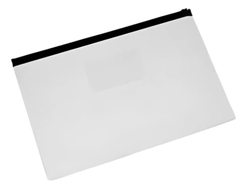Pasta Zip PlastPark PVC Transparente 24X36cm Ziper Preto C/5