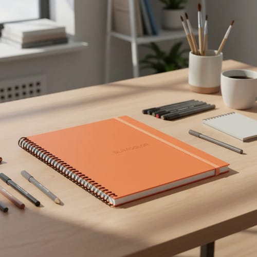 Caderno Colegial 1x1 80 Folhas Espiral Capa PP com Bolsa e Elástico 18x24 cm Laranja Romitec - Imagem 3