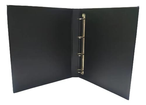Fichário Personalizável A4 Lombada 4 cm 4 Argolas para 240 Folhas PVC 26x31 cm Preto PlastPark - Imagem 2