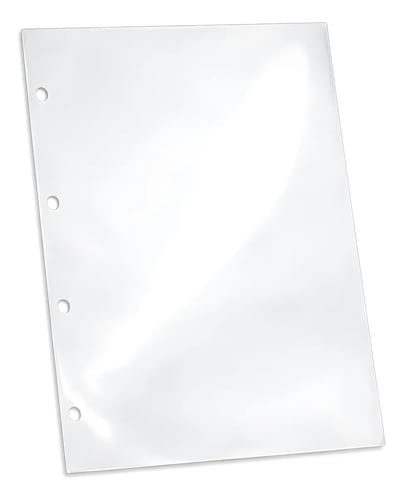 Protetor de Folhas Saco Plástico 4 Furos Ofício Grosso PP 24x32 cm Transparente 500 Unidades PlastPark