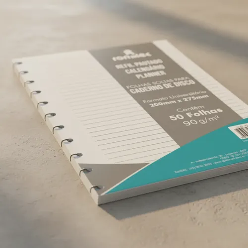 Refil para Caderno de Disco Universitário Planner 50 Folhas 90 g/m² 20x28 cm Branco Romitec - Imagem 5