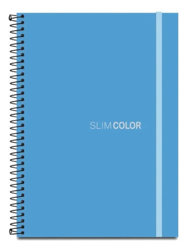 Caderno Universitário 10x1 160 Folhas Espiral Capa PP com Bolsa e Elástico 20x28 cm Azul Romitec