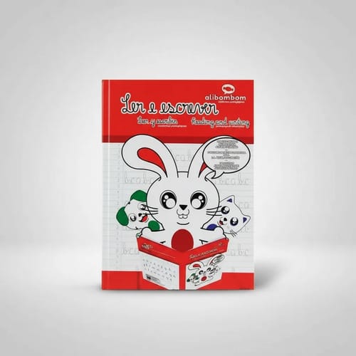 Caderno Alibombom Brochurão 80 Folhas Costurado Capa Dura Pautas Numeradas 123x 20x28 cm Vermelho Romitec - Imagem 8