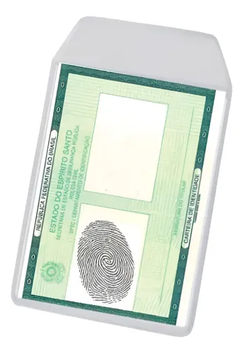 Protetor Documentos RG com Aba PVC 8x11 cm Transparente 50 Unidades PlastPark - Imagem 2