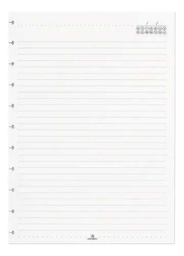 Refil para Caderno de Disco Universitário Pautado 50 Folhas 90 g/m² 20x28 cm Branco Romitec - Imagem 2
