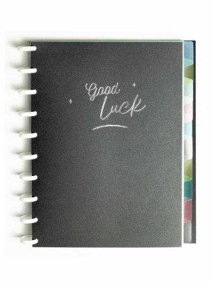 CADERNO DE DISCO UNIVERSITÁRIO COMPLETO MIOLO 90GSM PRETO