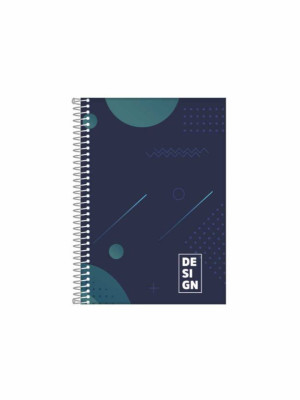 CADERNO 1/4 80FL 1X1 ESPIRAL CAPA DURA DESING