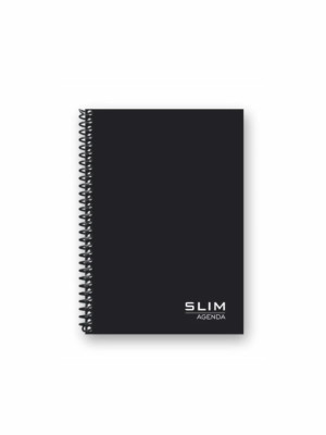CADERNO AGENDA PERMANENTE 160 FOLHAS SLIM BLACK