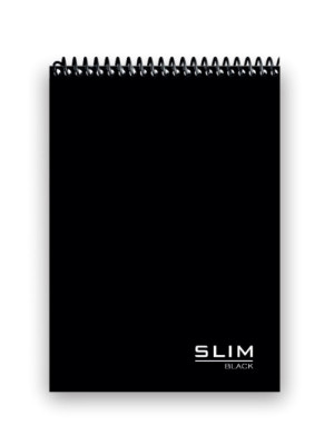 BLOCO ESPIRAL SUPERIOR 80 FOLHAS SLIM BLACK