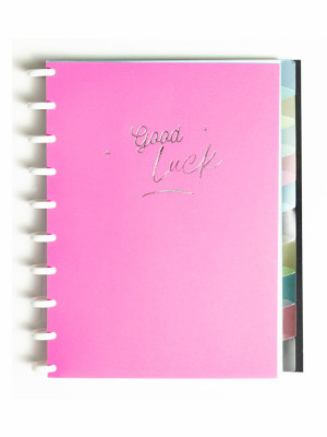 CADERNO DE DISCO UNIVERSITÁRIO COMPLETO MIOLO 90GSM PINK