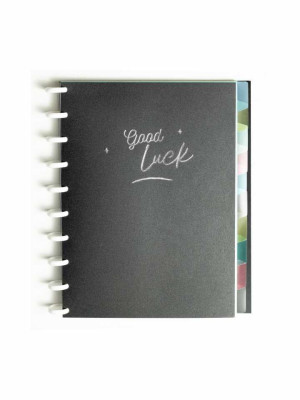 CADERNO DE DISCO COLEGIAL COMPLETO MIOLO 90GSM PRETO