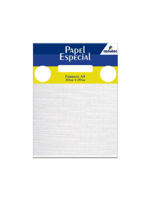 PAPEL ESPECIAL TEXTURA LINHO 180 GSM, PCT C/50 FLS, FORMATO A4, BRANCO 