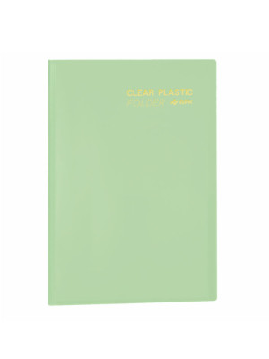 PASTA CATÁLOGO CLEAR PLASTIC FOLDER TOM PASTEL PP, C/20 SACOS, VERDE CHÁ, FORMATO A4